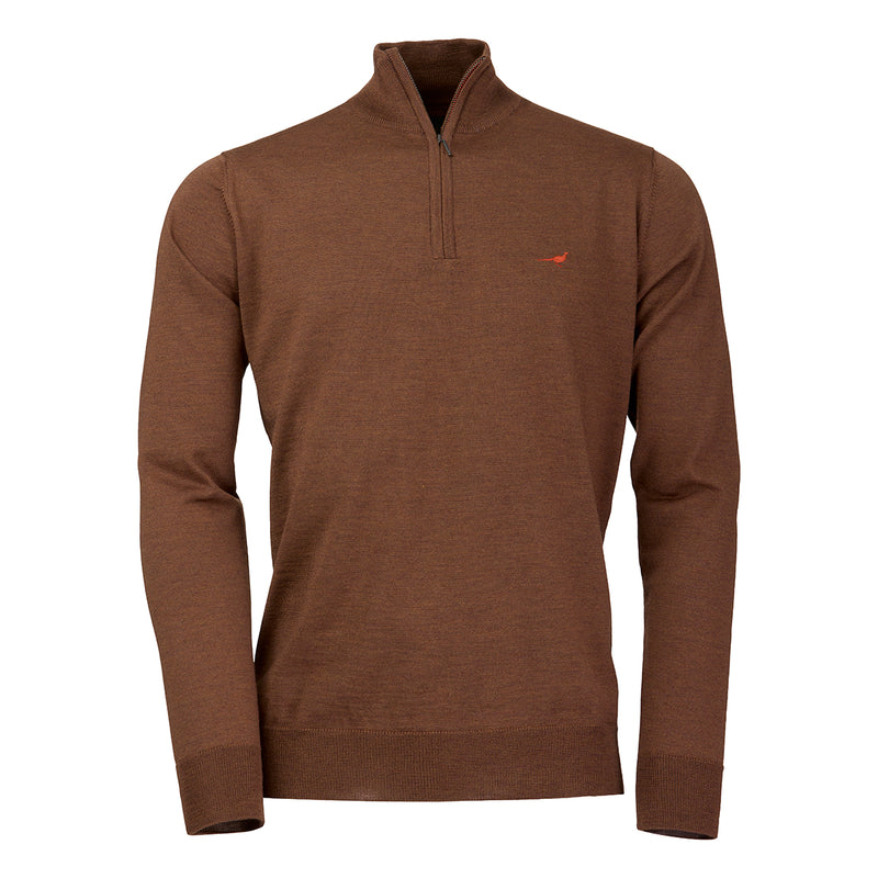 Laksen Men's Norfolk Quarter Zip Italian Merino Wool Sweater