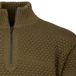 Laksen Men's Fishermans Zip Sweater - 100% Lambswool