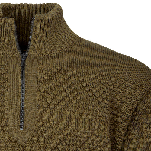 Laksen Men's Fishermans Zip Sweater - 100% Lambswool