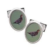 Laksen Enamel Grouse Cuff Links