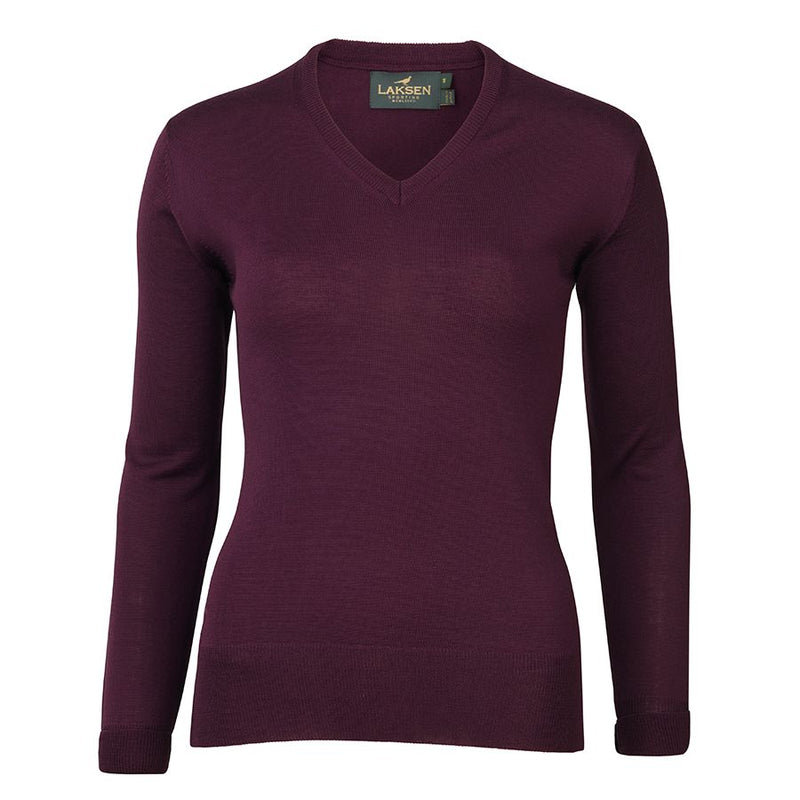 Laksen Lady's Knitwear Carnaby V-Neck Merino Sweater